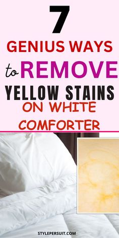 A freshly cleaned white comforter laid out on a bed, showing no traces of yellow stains after following simple and effective stain removal steps for a bright and spotless finish. Remove Yellow Stains, Diy Stain Remover, Stain Removal Guide, How To Wash Shoes, Braces Colors, White Comforter, Stain Removal, Diy Cleaning Products