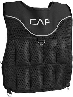 a black vest with the word cap on it