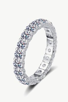 Best Diamond Ring Band Gift Trends for Women |  BEST Diamond Ring Jewelry Gifts for Women | #1 Best Most Top Trendy Trending 2.1 Carat Diamond Band Ring for Wedding Party Holiday Jewelry Gift for Women | MASON New York Pave Wedding Bands, Ghost Mannequin, Picture Style, Moissanite Jewelry, Diamond Rings Bands, Silver Accessories, 3 Carat, Moissanite Ring, Moissanite Rings