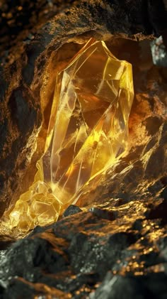 Download this image for Free on Zwin.io Citrine Crystal Aesthetic, Glowing Crystal, Crystal Aesthetic, 3d Crystal, Beautiful Pics, Fantasy Aesthetic, Golden Lights