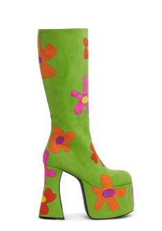 base|green Funky Boots, Platform Boots 70s, 70s Yellow Platform Boots, Dollskill Platform Boots, Weirdcore Platform Boots, Rainbow Platform Boots, Rave Shoes, Retro Heels