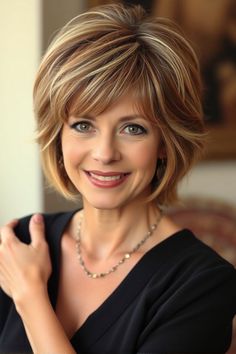 25 Layered Bob Haircuts For Women Over 50 : Textured Blonde Shag Bob Soft Blonde Highlights, Pixie Hair Color, Layered Bob Haircuts, Soft Blonde, Honey Blonde Highlights, Modern Haircuts, Bob Haircuts For Women, Layered Bob, Hairstyles Over 50