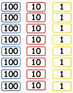 a set of numbers that are numbered in different colors and sizes, including one hundred