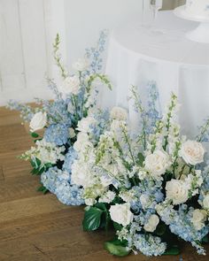 Currently dreaming about adding blue details to all of our event mood boards. 🩵 Find all of our event rentals at our link in bio.⁠ ⁠ Items Pictured:⁠ - Sonoma Crossback Chairs in Rustic Wood⁠ - Sonoma Wood Chair Pad w/ Ties in Beige Yuma⁠ - Riedel Crystal Glassware⁠ - Arezzo Brushed Steel Flatware⁠ - Classic Table Linen in White⁠ - Round Tables⁠ - Banquet Tables⁠ ⁠ Vendors:⁠ Planner: @michelleleoevents ⁠ Photo: @hailphotoco ⁠ Floral: @artisanbloom ⁠ Cake: @flourandflourish ⁠ Catering: @culina... Round Table Scape Wedding, Light Blue Wedding Reception, Blue Tablescape, Event Decor Ideas, Powder Blue Wedding, Blue Wedding Receptions, Church Wedding Flowers, Table Arrangements Wedding