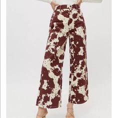 Urban Outfitters Bdg Wide Leg Cow Print Pants. Size 27. High Waisted. Brand New Without Tags. Cow Print Pants, Urban Outfitters Jeans, Fall Pants, Bdg Jeans, Urban Outfitters Pants, Print Pants, Wide Jeans, Printed Denim, Printed Pants