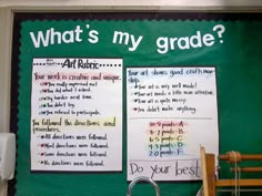 a bulletin board with writing on it and two pieces of paper attached to the wall