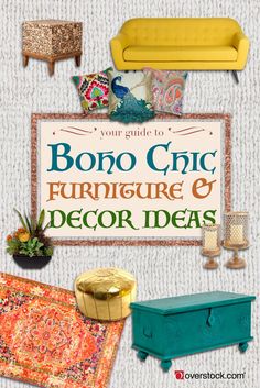 an advertisement for the bono chic furniture and decor idea contest is shown here