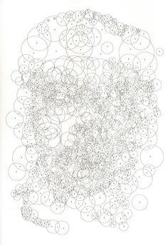 an abstract drawing made with circles and dots