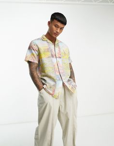 Shirts by ASOS DESIGN Thanks, it's ASOS All-over print Camp collar Button placket Relaxed fit Tropical Vacation Outfits, Garden Party Outfit, Masc Women, Asos Men, Pastel Outfit, Vacation Inspiration, Revere Collar, Hawaiian Wedding