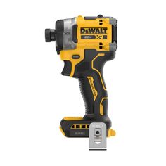 the dewt cordless drill is attached to a charger