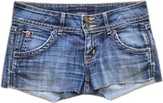 Y2k Short Length Denim Blue Jeans, Y2k Short Denim Blue Jeans, Y2k Style Medium Wash Cutoff Shorts, Y2k Medium Wash Cutoff Shorts, Y2k Style Cutoff Medium Wash Shorts, Y2k Denim Jean Shorts With Built-in Shorts, Y2k Denim Jean Shorts With Built-in Liner, Blue Y2k Jean Shorts, Y2k Short Denim Jeans