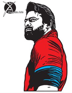 an image of a man with a beard wearing a red shirt