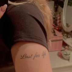 a woman's arm with the words best for life tattooed on it