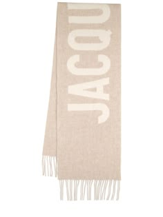 Height: 100cm Width: 35cm. Fringed trim. Front logo intarsia Cable Knit Scarf, Cami Midi Dress, Style Finder, Sports Sweatshirts, Ladies Of London, Sock Shop, Fringe Trim, Wool Scarf, Knit Scarf