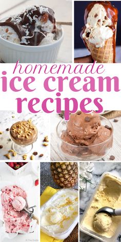 homemade ice cream recipe collage with text overlay