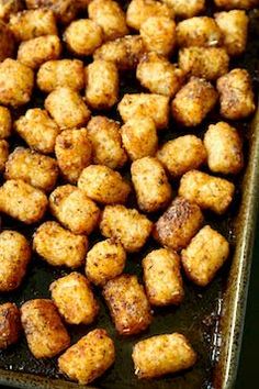 some food that is sitting on a pan and ready to be cooked in the oven