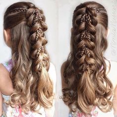 Cute Braided Hairstyles, Long Layered Haircuts, Flower Girl Hairstyles, Girls Hairstyles Braids, Girls Braids, Long Hair Girl, Long Hair Cuts, Hair Tutorial