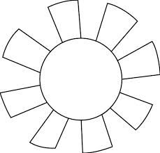 an image of a sunflower that is drawn in the shape of a paper flower