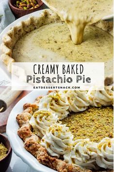 this creamy baked pistachio pie is the perfect dessert to serve at any party