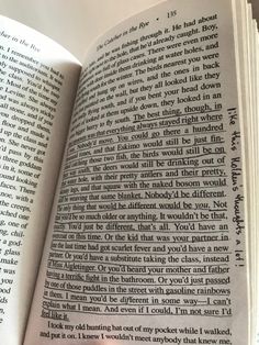 an open book with some writing on the page and it's pages lined up