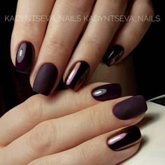 Purple Gel Nail Designs, Manicure Nail Designs, Trendy Nail Art Designs, Short Square Nails, Grunge Nails, Best Nail Art Designs, Trendy Nail Art