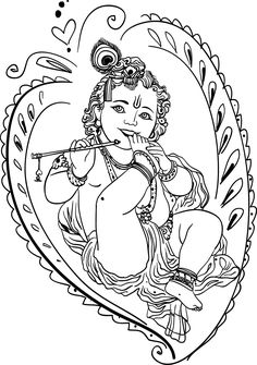 hindu god sitting on the ground coloring page