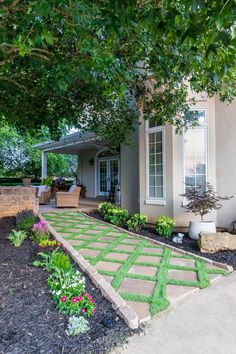 a house with landscaping in the front yard