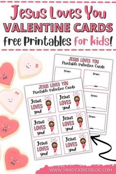 printable christian valentine cards Jesus Loves You Valentines, Jesus Loves Me Valentine Party, Biblical Valentines For Kids, Christian Valentines For Kids, Christian Valentines Crafts, Homeroom Activities