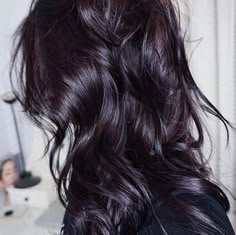 Dark Violet Hair, Pelo Color Borgoña, Violet Hair Colors, Brunette Medium, Plum Hair, Highlights Color, Violet Hair, Long Dark Hair, Hair Color Purple