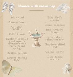 #names #nameswithmeanings #notes Names Meaning Healing, Pretty Girl Names With Meaning, Names That Mean Happiness, Baby Name Meanings, Rare Girl Names With Meanings, Aesthetic Girl Names With Meaning, Pretty Names With Meanings, Pretty Girl Names Aesthetic, Beautiful Names With Meaning