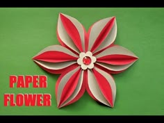 a paper flower with the words paper flower on it's side and an image of a