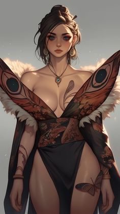 an image of a woman with wings on her body