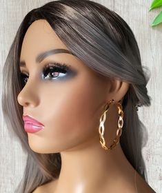 "1 pair of big wide gold or silver colored metal hoop earrings - wide flat tube with pretty cut out design Available as a clip on for non pierced ears, these have a clear front pad & back comfort pad to ensure a secure yet comfortable grip, hard to notice they are clip on, also available with a pierced post & omega back. Measure 2.5\" diameter x 0.3\" tube width, each earring weighs 7.5g By purchasing this listing you are acknowledging that you have read all the measurements carefully and you are aware of my dispatch time of 3 - 5 days & you have checked your estimated delivery dates which are shown on the listing for you and you accept these conditions. If you have any problems at all please feel free to message me, I am here to help & don't bite :) IF YOU ARE UNSURE OF THE SIZE, CUT A TE Clip On Hoop Earrings, Cut Out Design, Pierced Ears, Red Nails, Clip On, Ear Piercings, About Uk, Clip On Earrings, Silver Color