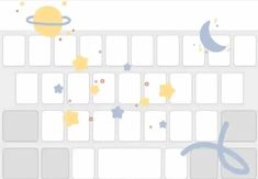 a keyboard with stars and planets on it