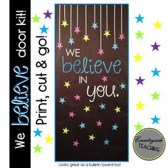 we believe in you bulletin board with stars