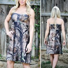 Camo Bridesmaid Dresses, Camouflage Wedding Dresses, Camo Wedding Dress, Short Orange Dress, Camouflage Wedding, Camouflage Dress, Camo Fabric, Strapless Sundress, Long Green Dress