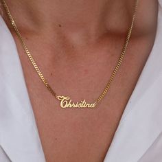 A Necklace Letter Big, Cheap White Necklaces With Initials, Affordable Metal Nameplate Jewelry, Luxury Elegant Herringbone Necklace For Anniversary, 14k Gold Name Necklace, Name Chain Gold, Name Necklace Aesthetic, Gold Name Plate Necklace, Silver Braided Ring