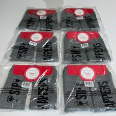 Nwt Lot Of 6 Pairs Womens Charter Club Grippy Socks A Fun Message Is Revealed When You Kick Up Your Heels In Charter Club's Grippy-Soled Socks. Msrp $72 ($12 Each) Text Message "Sip Happens" Special Features: Grips And Text Message At Soles Sock Size 9-11 Non Slip Grips At Bottom 90% Polyester/9% Cotton/1% Spandex Machine Washable Imported Sip Happens, Grippy Socks, Club Accessories, Slipper Socks, Charter Club, Special Features, Slippers, Socks, Spandex