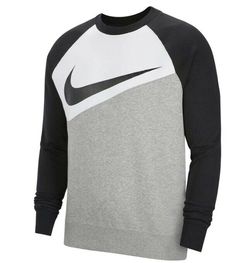 AUTHENTIC NIKE CHEST SWOOSH CREW SWEAT SHIRT BV5243-064 80% COTTON 20% POLYESTER Sporty Color Block Winter Tops, Sporty Color Block Tops For Winter, Sporty Black Color Block Sweater, Black Sporty Color Block Sweater, Sporty Color Block Sweater For Spring, Nike Cotton Sweater For Streetwear, Sports Cotton Color Block Sweatshirt, Nike Athletic Heather Winter Tops, Nike Athletic Heather Tops For Winter