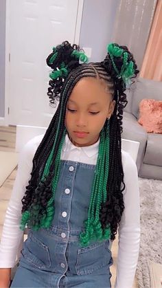 20 Cute Braided Hairstyles for Black Girls — Globetrottercurls Lil Girl Hairstyles, Kid Braid Styles, Cute Box Braids Hairstyles, Kids' Braids, Berry Ave, Girls Hairstyles Braids, Braid Ideas