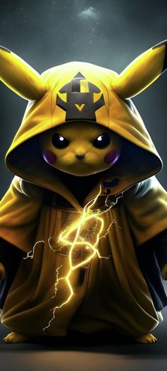 an image of a pikachu with lightning coming out of it