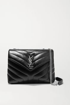 SAINT LAURENT's bag is named after Loulou de la Falaise - one of Yves' greatest muses and friends. It's been made in Italy from supple quilted leather and decorated with a silver 'YSL' plaque. The adjustable chain strap and top handle let you carry it a few different ways. Saint Laurent Boots, Signature Quilts, Small Quilts, Quilted Leather, Chanel Boy Bag, Mr Porter