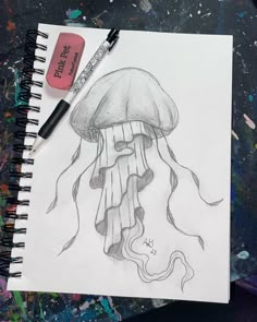 Jellyfish  drawing art Pictures Of Jellyfish, Drawing Of A Jellyfish, Sea Creatures Drawing Realistic, Jellyfish Pencil Drawing, How To Draw A Jellyfish Step By Step, Jellyfish Drawing Pencil, Sketches Jellyfish, Jellyfish Painting Acrylic Easy, Jelly Fish Drawing Sketches