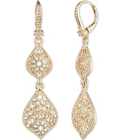 From Marchesa, these earrings feature: Drop earringsBrassLeverback closureApprox. 2.3" drop x 0.6" widthImported. Hoco Inspo, Bridal Jewellery Earrings, Accessories Jewelry Earrings, Marchesa, Gold Drop Earrings, Dillard's, Bridal Earrings, Bridal Jewelry, Clothing Accessories