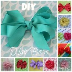 a collage of different types of bows with the words, diy hair bows