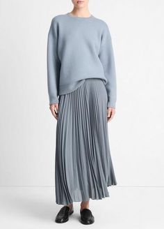 Buy Draped Pleated Skirt for USD 425.00 | Vince Ethereal Style, Baby Clothes Sale, Summer Styling, Drop Shoulder Sweater, Sweater Collection, Drop Shoulder Sweaters, Dress Out, Tee Dress, Fall Winter Outfits