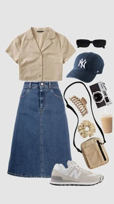 Ootd Casual Summer Outfits, Casual Summer Dress Outfits 2023, Modest Clothing For Summer, Dress Outfits Casual Summer, Cute Casual College Outfits Summer, Vintage Everyday Outfits, Modest Summer Outfits Dresses, Cute Outfit Ideas Modest, Summer Vibes Outfits Fashion Ideas