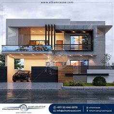 this is an architectural rendering of a modern style house in the suburbs of abura, united araba