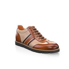 are handcrafted by individual order. Upper material is made by premium leather. Insole and lining materials - leather. Your new shoes will be handcrafted especially for you and delivered for free to your home or office in 1-2 weeks. Included option for free return and remake if the shoes do not fit.Only now all this is available at an exclusive price of $244.00.Proceed with you order now. High-top Leather Shoes With Leather Lining, Brown Leather Sole Sneakers With Plain Toe, Calf Leather High-top Shoes, Custom Calf Leather Sneakers With Contrast Sole, Leather Moc Toe Shoes With Rubber Sole, Moc Toe Leather Shoes With Rubber Sole, Beige Leather Shoes With Rubber Sole And Plain Toe, Beige Plain Toe Leather Shoes With Rubber Sole, Leather Custom Sneakers With Round Toe