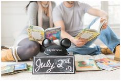 veronee-disney-story-book-baby-announcement-004 Disney Baby Announcement, Disney Gender Reveal, Disney Maternity, Baby Announcement To Husband, Trendy Baby Onesies, Baby Announcement Photoshoot, Baby Boy Decorations, Disney Storybook, Fun Baby Announcement